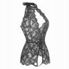 Seksowny KOMPLET Bielizny Damskiej KORONKA z Dziurką BODYSTOCKING Zielone L - miniatura 16