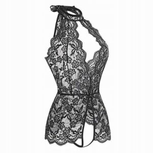 Seksowny KOMPLET Bielizny Damskiej KORONKA z Dziurką BODYSTOCKING Zielone L - miniatura 16