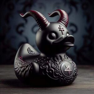 Kaczka KĄPIELOWA GOTHIC duck HEAVY METAL Bondage GIRL Czarna WANNY PREZENT - miniatura 6