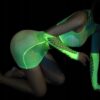 Bodystocking ŚWIECĄCE W CIEMNOŚCI Siateczka KOMPLET BIELIZNY Seksowny - miniatura 9