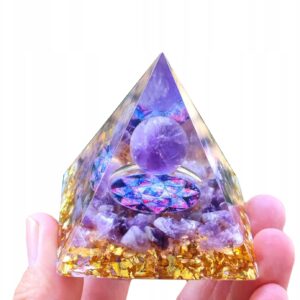 Piramida ORGONIT +LED Lampka PODSTAWA 5cm KRYSZTAŁ KAMIENIE AMULET 5cm HX04 - miniatura 13