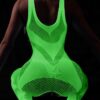 Bodystocking ŚWIECĄCE CIEMNOŚCI Siateczka dziurką SEKSOWNE Uniwersalne FLUO - miniatura 9