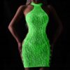 Bodystocking ŚWIECĄCE W CIEMNOŚCI Siateczka z DZIURKĄ Sukienka FLUO R.Uni - miniatura 6