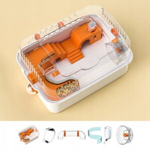 Klatka dla CHOMIKA Z AKCESORIAMI Estetyczna KOŁOWROTEK BUTELKA KOMPLET 52cm - miniatura 11