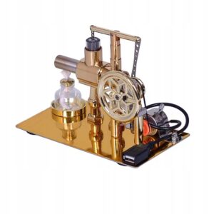 Mini MODEL SILNIKA Stirlinga EDUKACYJNY +GENERATOR PRĄDU USB Eksperyment - miniatura 3