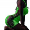 Bodystocking ŚWIECĄCE W CIEMNOŚCI Siateczka z DZIURKĄ Sukienka FLUO R.Uni - miniatura 3