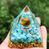 Piramida ORGONIT +LED Lampka PODSTAWA 5cm KRYSZTAŁ KAMIENIE AMULET 5cm HX11 - miniatura 14