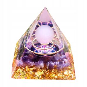 Piramida ORGONIT +LED Lampka PODSTAWA 5cm KRYSZTAŁ KAMIENIE AMULET 5cm HX08 - miniatura 3