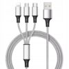 KABEL ŁADOWARKA 3w1 MICRO TYP-C do IPHONE USB-C 5A - miniatura 3