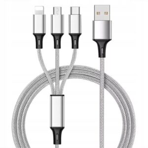 KABEL ŁADOWARKA 3w1 MICRO TYP-C do IPHONE USB-C 5A - miniatura 3