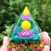 Piramida ORGONIT +LED Lampka PODSTAWA 5cm KRYSZTAŁ KAMIENIE AMULET 5cm HX15 - miniatura 14