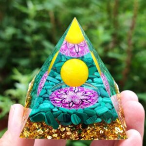 Piramida ORGONIT +LED Lampka PODSTAWA 5cm KRYSZTAŁ KAMIENIE AMULET 5cm HX15 - miniatura 14