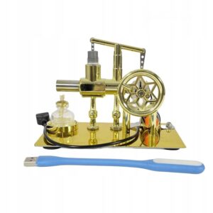 Mini MODEL SILNIKA Stirlinga EDUKACYJNY +GENERATOR PRĄDU USB Eksperyment - miniatura 2