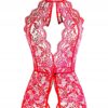 Seksowny KOMPLET Bielizny Damskiej KORONKA z Dziurką BODYSTOCKING Białe M - miniatura 5