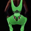 Bodystocking ŚWIECĄCE W CIEMNOŚCI Siateczka z DZIURKĄ Seksowne UNIWERSALNE - miniatura 14