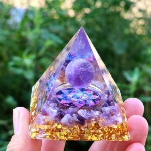 Piramida ORGONIT +LED Lampka PODSTAWA 5cm KRYSZTAŁ KAMIENIE AMULET 5cm HX04 - miniatura 14