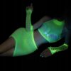 Bodystocking ŚWIECĄCE W CIEMNOŚCI Siateczka KOMPLET BIELIZNY Seksowny - miniatura 11