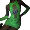 Bodystocking ŚWIECĄCE W CIEMNOŚCI Siateczka z DZIURKĄ sukienka UNIWERSALNA - miniatura 9