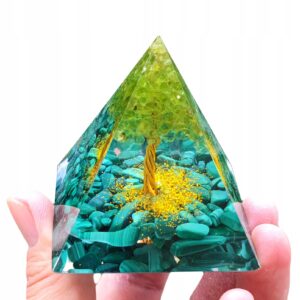 Piramida ORGONIT +LED Lampka PODSTAWA 5cm KRYSZTAŁ KAMIENIE AMULET 5cm HX12 - miniatura 12