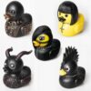 Kaczka KĄPIELOWA GOTHIC duck HEAVY METAL Bondage GIRL Czarna WANNY PREZENT - miniatura 2