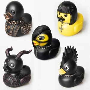 Kaczka KĄPIELOWA GOTHIC duck HEAVY METAL Bondage GIRL Czarna WANNY PREZENT - miniatura 2