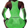 Bodystocking ŚWIECĄCE W CIEMNOŚCI Siateczka z DZIURKĄ sukienka UNIWERSALNA - miniatura 14