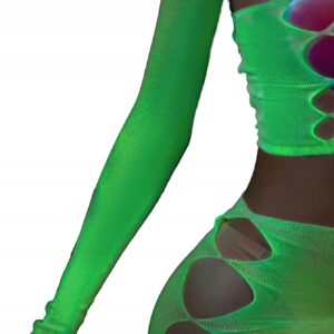 Bodystocking ŚWIECĄCE CIEMNOŚCI Siateczka KOMPLET BIELIZNY Pociągająca PAŃ - miniatura 4