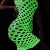Bodystocking ŚWIECĄCE W CIEMNOŚCI Siateczka z DZIURKĄ Sukienka ODBLASKOWA - miniatura 6