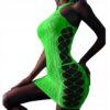 Bodystocking ŚWIECĄCE W CIEMNOŚCI Siateczka z DZIURKĄ Sukienka FLUO R.Uni - miniatura 12