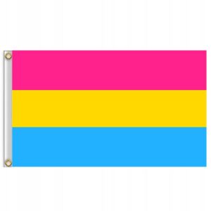 FLAGA TĘCZOWA LGBT DUŻA 90x150cm PANSEKSUALNOŚĆ F2 - miniatura 2