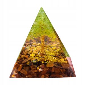 Piramida ORGONIT +LED Lampka PODSTAWA 5cm KRYSZTAŁ KAMIENIE AMULET 5cm HX02 - miniatura 3