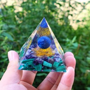Piramida ORGONIT +LED Lampka PODSTAWA 5cm KRYSZTAŁ KAMIENIE AMULET 5cm HX21 - miniatura 14