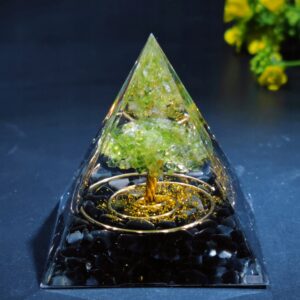 Piramida ORGONIT +LED Lampka PODSTAWA 5cm KRYSZTAŁ KAMIENIE AMULET 5cm HX14 - miniatura 12