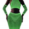 Bodystocking ŚWIECĄCE W CIEMNOŚCI Siateczka KOMPLET BIELIZNY Seksowny - miniatura 1