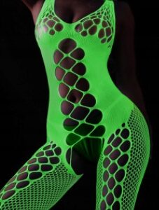 Bodystocking ŚWIECĄCE W CIEMNOŚCI Siateczka z DZIURKĄ Rozmiar UNIWERSALNY - miniatura 7