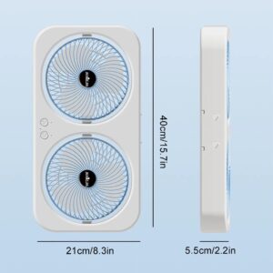 Wentylator BIURKOWY DOMOWY PODWÓJNY CICHY USB-C 3 biegi 40cm CYKLONOWY - miniatura 2