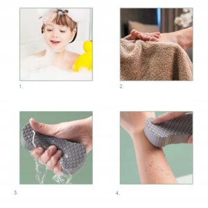Zestaw GĄBEK do MYCIA Kąpieli PEELINGU Złuszczająca RYBIE ŁUSKI 4 Sztuki - miniatura 13