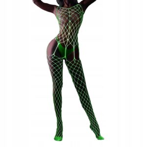 Bodystocking ŚWIECĄCE W CIEMNOŚCI Siateczka SEKSOWNA Uniwersalna BIELIZNA - miniatura 2