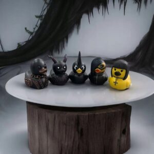 Kaczka KĄPIELOWA GOTHIC duck HEAVY METAL Bondage GIRL Czarna WANNY PREZENT - miniatura 5