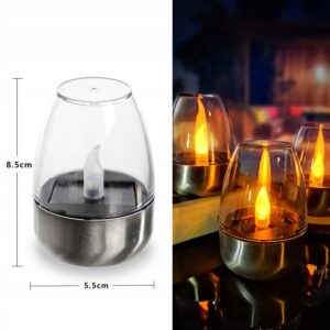 Lampka SOLARNA LED Płomień DEKORACYJNA OGRODOWA Znicz ŚWIECZKA CIEPŁA - miniatura 4