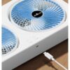 Wentylator BIURKOWY DOMOWY PODWÓJNY CICHY USB-C 3 biegi 40cm CYKLONOWY - miniatura 11