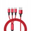 KABEL ŁADOWARKA 3w1 MICRO TYP-C do IPHONE USB-C 5A - miniatura 2