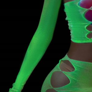 Bodystocking ŚWIECĄCE CIEMNOŚCI Siateczka KOMPLET BIELIZNY Pociągająca PAŃ - miniatura 10