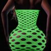 Bodystocking ŚWIECĄCE W CIEMNOŚCI Siateczka z DZIURKĄ Sukienka ODBLASKOWA - miniatura 7