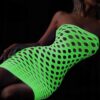 Bodystocking ŚWIECĄCE W CIEMNOŚCI Siateczka z DZIURKĄ Sukienka ODBLASKOWA - miniatura 10