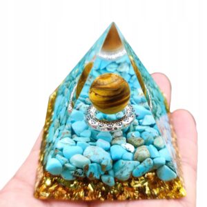 Piramida ORGONIT +LED Lampka PODSTAWA 5cm KRYSZTAŁ KAMIENIE AMULET 5cm HX11 - miniatura 12