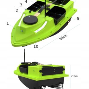 Łodź ZANĘTOWA WĘDKARSKA GPS 600m 2silniki 4komory LED AUTO POWRÓT PILOT 2kg - miniatura 5