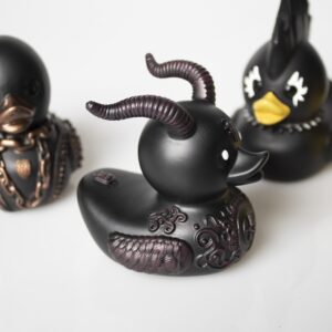 Kaczka KĄPIELOWA GOTHIC duck HEAVY METAL Bondage GIRL Czarna WANNY PREZENT - miniatura 4