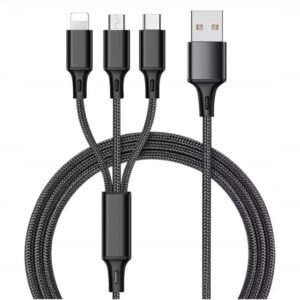 KABEL ŁADOWARKA 3w1 MICRO TYP-C do IPHONE USB-C 5A - miniatura 4