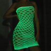 Bodystocking ŚWIECĄCE W CIEMNOŚCI Siateczka z DZIURKĄ Sukienka ODBLASKOWA - miniatura 11